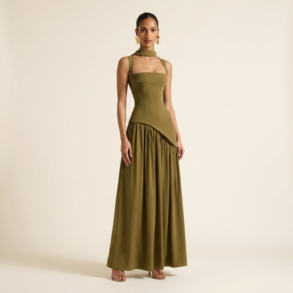 Reese | Lace-Up Back Maxi Corset Dress