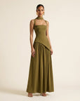 Reese | Lace-Up Back Maxi Corset Dress