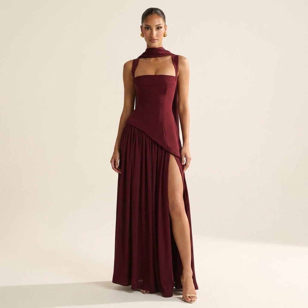 Reese | Lace-Up Back Maxi Corset Dress