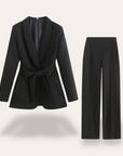 Hazel | Women’s Belted Blazer Wide Leg Trousers Set