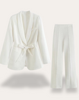 Hazel | Women’s Belted Blazer Wide Leg Trousers Set