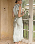 Selena | Women’s Elegant Halter Midi Dress Draped Neckline