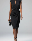 Violet | Women’s Keyhole Neck Ruched Midi Dress