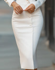Ariana | Women’s Knee Length Lapel Fitted Midi Dress