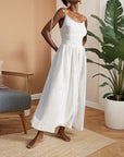 Maria | Women’s Midi Dress V Neck Open Back Slit