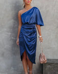 Isabel | Women’s One Shoulder Mini Dress Wrap Style