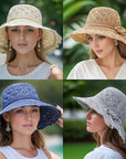 Women’s Wide-Brim Sun Hat – Foldable Elegance with UV Protection
