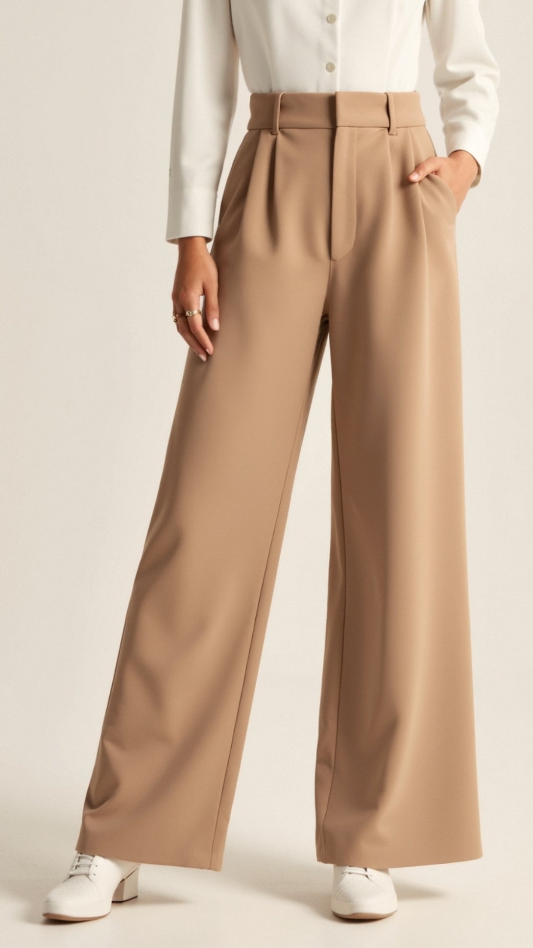 Caroline | Women’s High Waisted Wide Leg Trousers