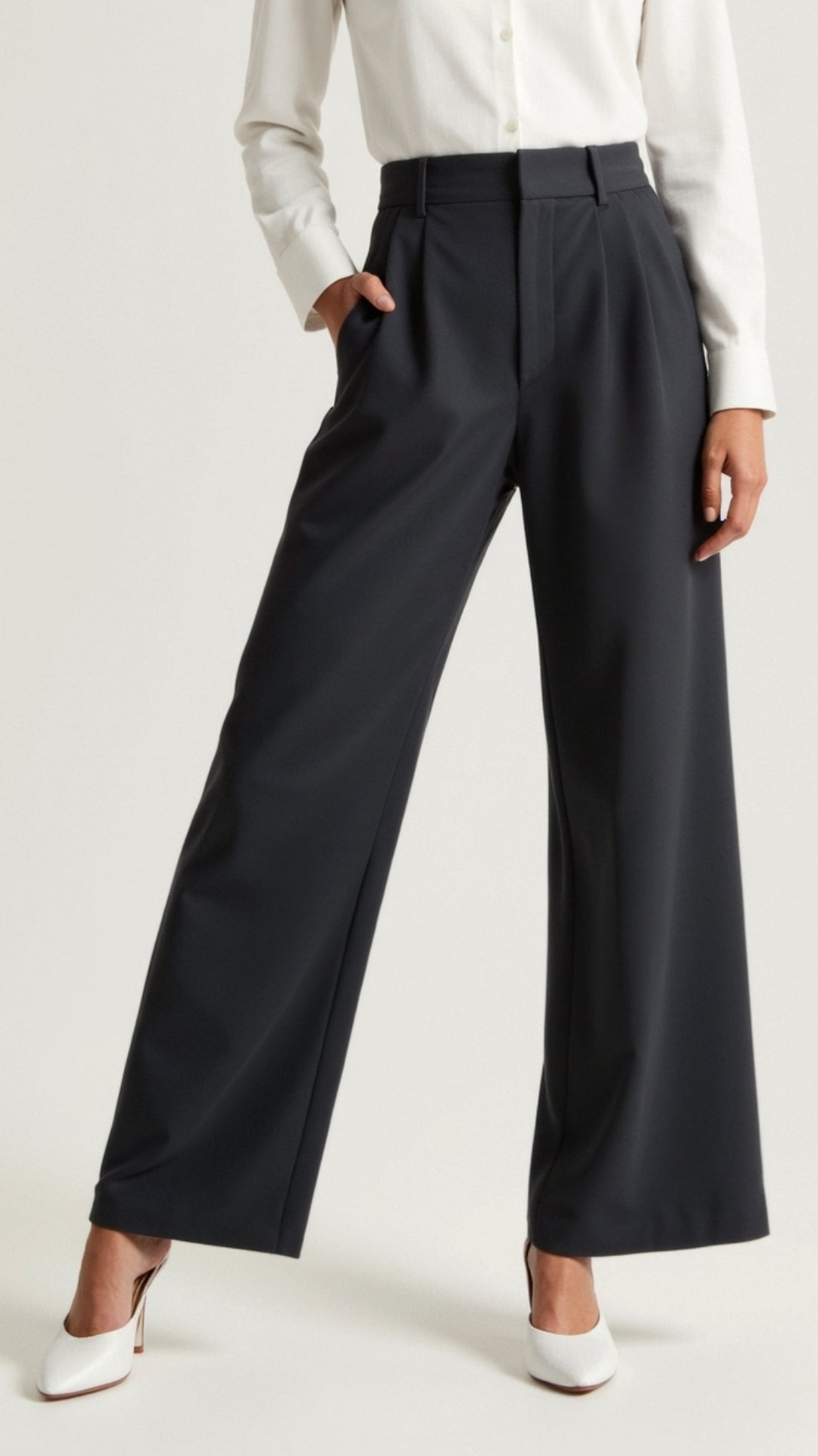 Caroline | Women’s High Waisted Wide Leg Trousers