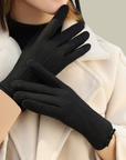 Women’s Winter Gloves – Elegant Full-Finger Design with Bow Accent