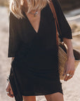Megan | Women’s Wrap Mini Dress Asymmetrical Hem