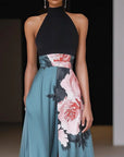 Quinn | Women Floral Crew Neck Sleeveless Maxi Dress