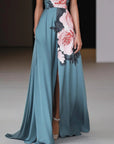 Quinn | Women Floral Crew Neck Sleeveless Maxi Dress