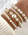 Pearl Stacking Bracelet Set of 4