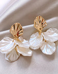 The Frosted Petal Pearl Earrings