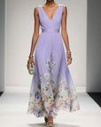 Taylor | Women Floral Chiffon Summer Maxi Dress