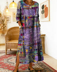 Manuela | Printed Dress with Ethnic Patchwork