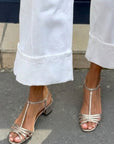 Metallic Heeled Sandals