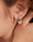Earrings with Golden Cross and Zirconia