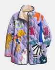 Rhea | Casual Quilted Jacket with Dog Print