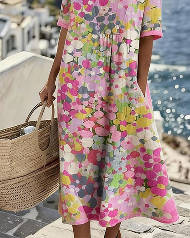 Scarlett | Light, loose midi dress with floral print