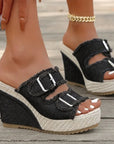 Atelier | Fray Edge Wedge Sandals