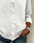 Susan | Blouse with Ruffles, V-Neck and Long Sleeves
