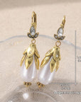 Vintage Botanical Pearl Earrings
