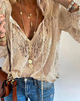 Maria | Women Elegant Boho V Neck Blouse