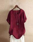 Beatrice | Women Button Detail Casual Short Sleeve Blouse