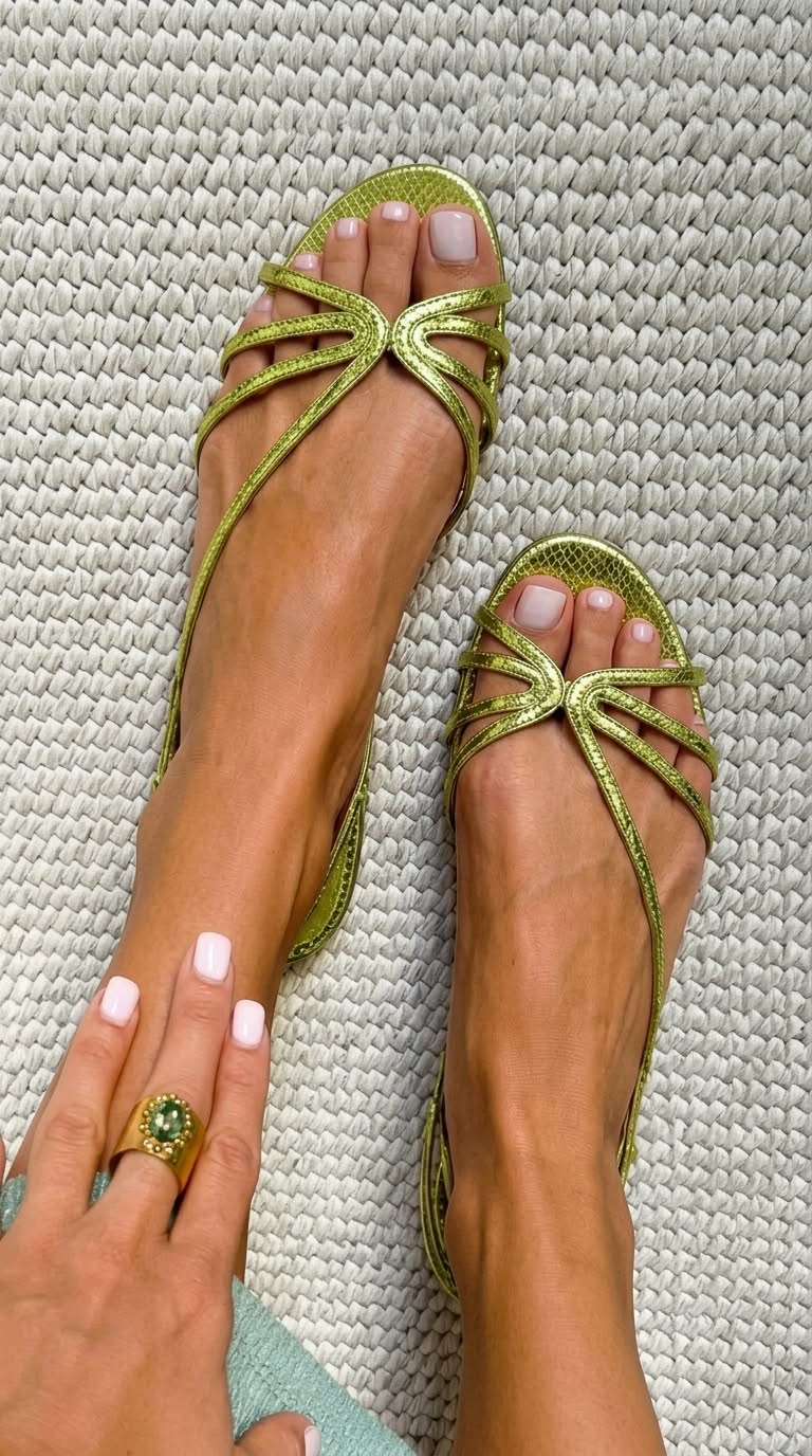 Metallic Strappy Sandals