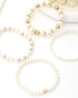 Pearl Stacking Bracelet Set of 4