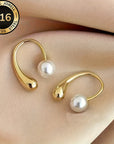 Minimalist Arc Pearl earrings