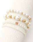 Pearl Stacking Bracelet Set of 4