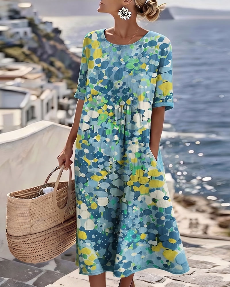 Scarlett | Light, loose midi dress with floral print