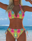 Colorful Bikini Halter Print