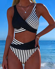 Bikini Crossed Stripes Printed