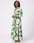 Sabine | Long Sleeve Tie Waist Tiered Maxi Dress