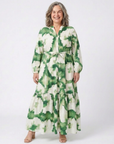 Sabine | Long Sleeve Tie Waist Tiered Maxi Dress