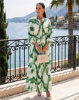 Sabine | Long Sleeve Tie Waist Tiered Maxi Dress