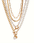 Modern Pearl Layered Necklace Set