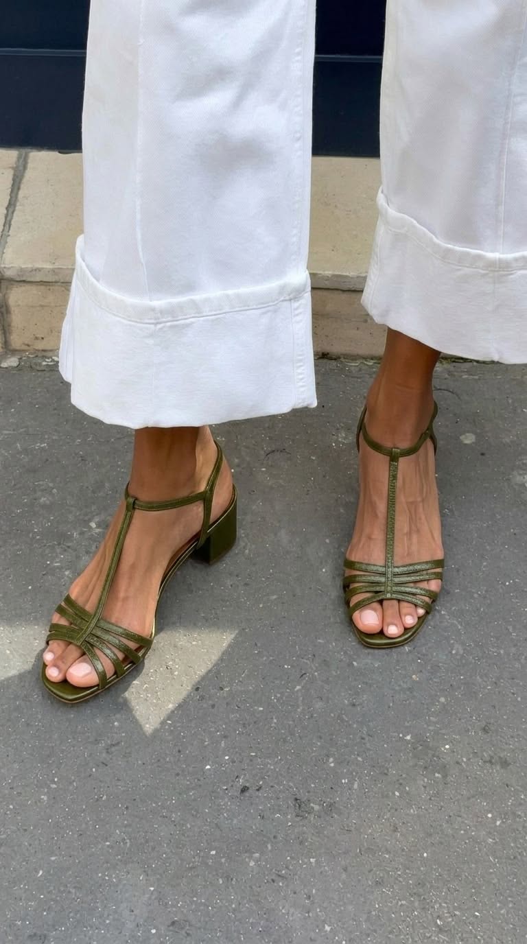 Metallic Heeled Sandals