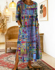 Manuela | Printed Dress with Ethnic Patchwork