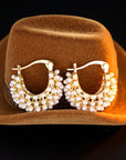 Chunky Pearl Hoop Earrings