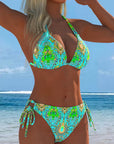 Colorful Bikini Halter Print