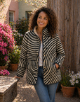 Inaya | Retro Hand-Drawn Circle Design Quilted Jacket