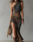 Indie™ | Ethnic Print One-Shoulder Maxi Dress