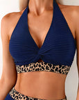 Ribbed Bikini Leopard Color Block