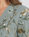 Evadne | Embroidered V Neck Maxi Dress