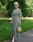 Evadne | Embroidered V Neck Maxi Dress